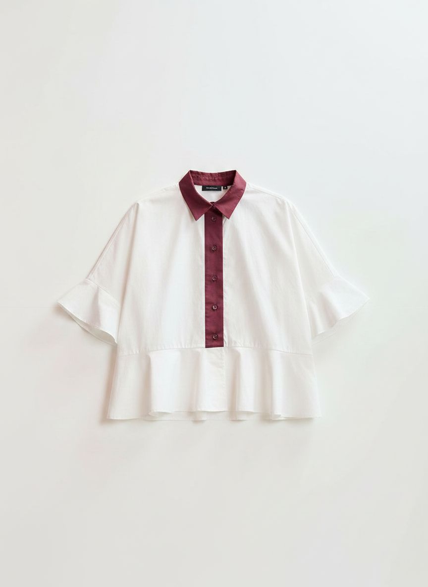 KAYLEE PEPLUM RUFFLE SHIRT ESSENTIEL ANTWERP