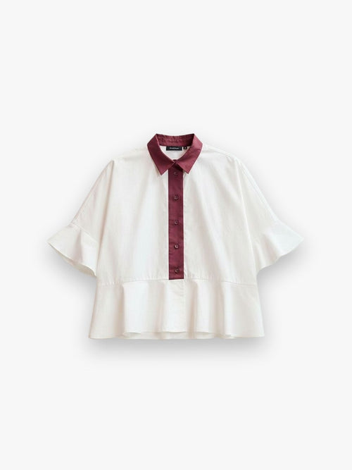 KAYLEE PEPLUM RUFFLE SHIRT ESSENTIEL ANTWERP