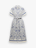Audria Belted Linen Midi Dress Simkhai