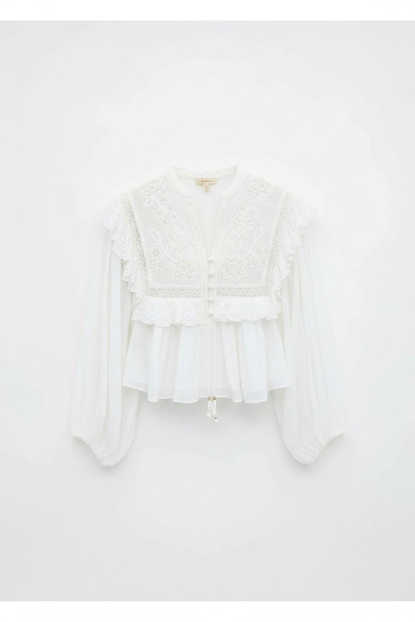 Diann Top Lilly Embroidery Ivory RIXO