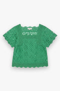 Square Neck Blouse Meadow Eyelet Hope for Flowers by Tracy Reece