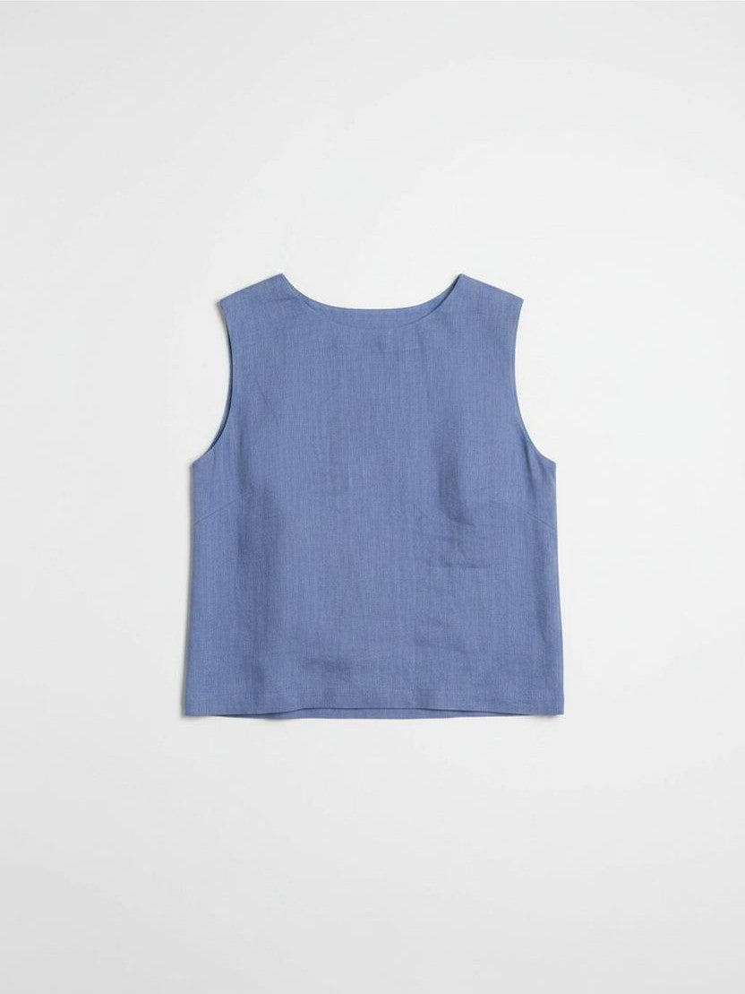 Tess Tank in French Linen Pharaoh