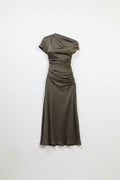 Joanna Off Shoulder Satin Midi Dress Simkhai