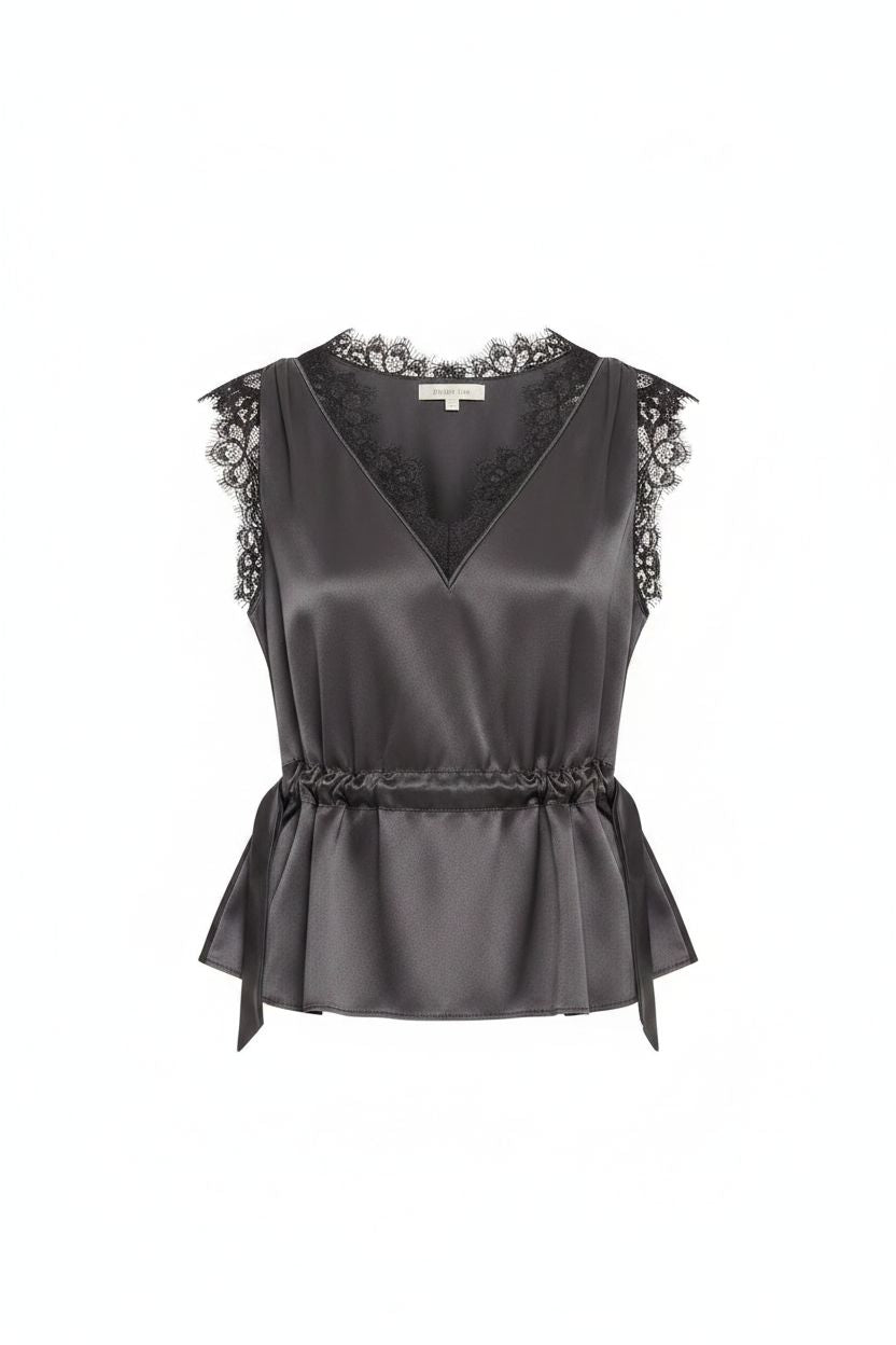 Phillip Lim - Satin Lace Combo SLVLS Top With Waist Tie Phillip Lim