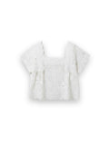 Square Neck Blouse White Eyelet Hope for Flowers by Tracy Reece
