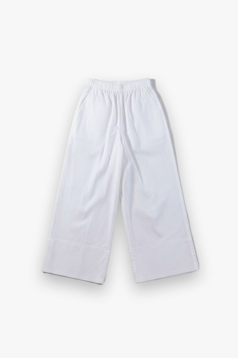 Bouton & Brume Elastic-Waist Cotton Palazzo Pants Psophia