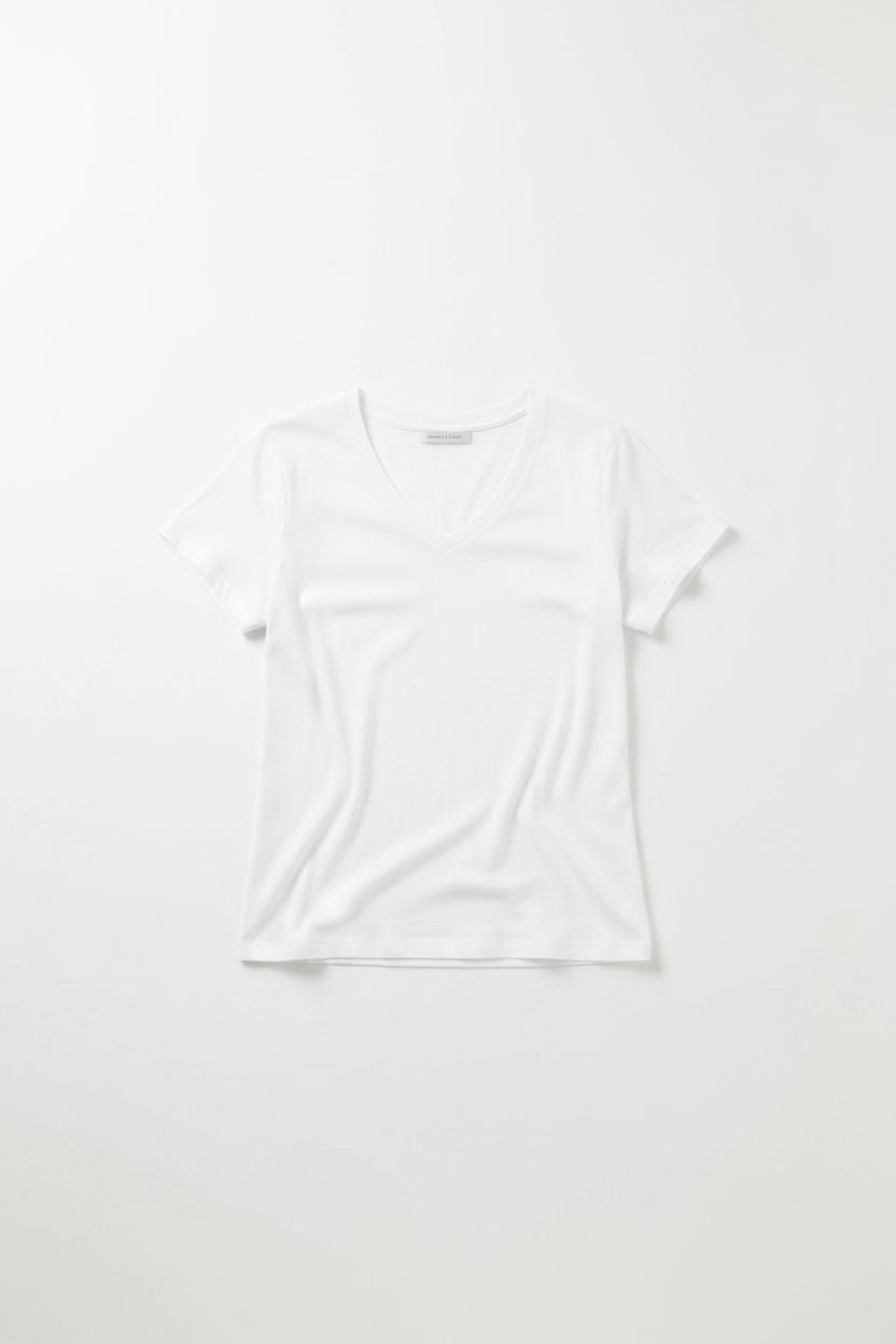 Lightweight Pima Cotton V-Neck White Patrick Assaraf