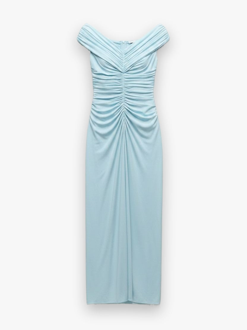 SHEYDA DRAPED JERSEY MIDI DRESS Simkhai
