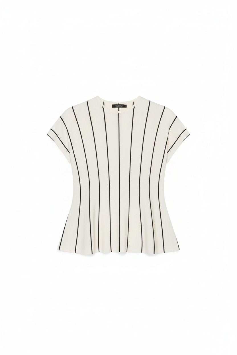 Vertical striped peplum top Sita Murt