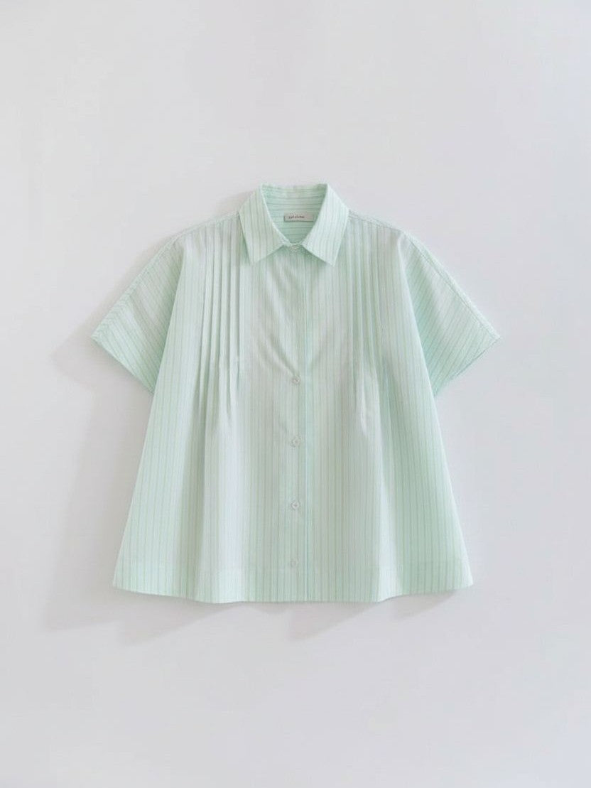 Cotton Oxford Open-Front Cape Shirt Psophia