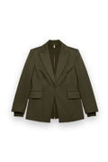 Auden Knit Combo Blazer, Dark Olive Simkhai