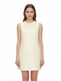 YELLOW TAFFETA BOW MINI DRESS by SELF-PORTRAIT