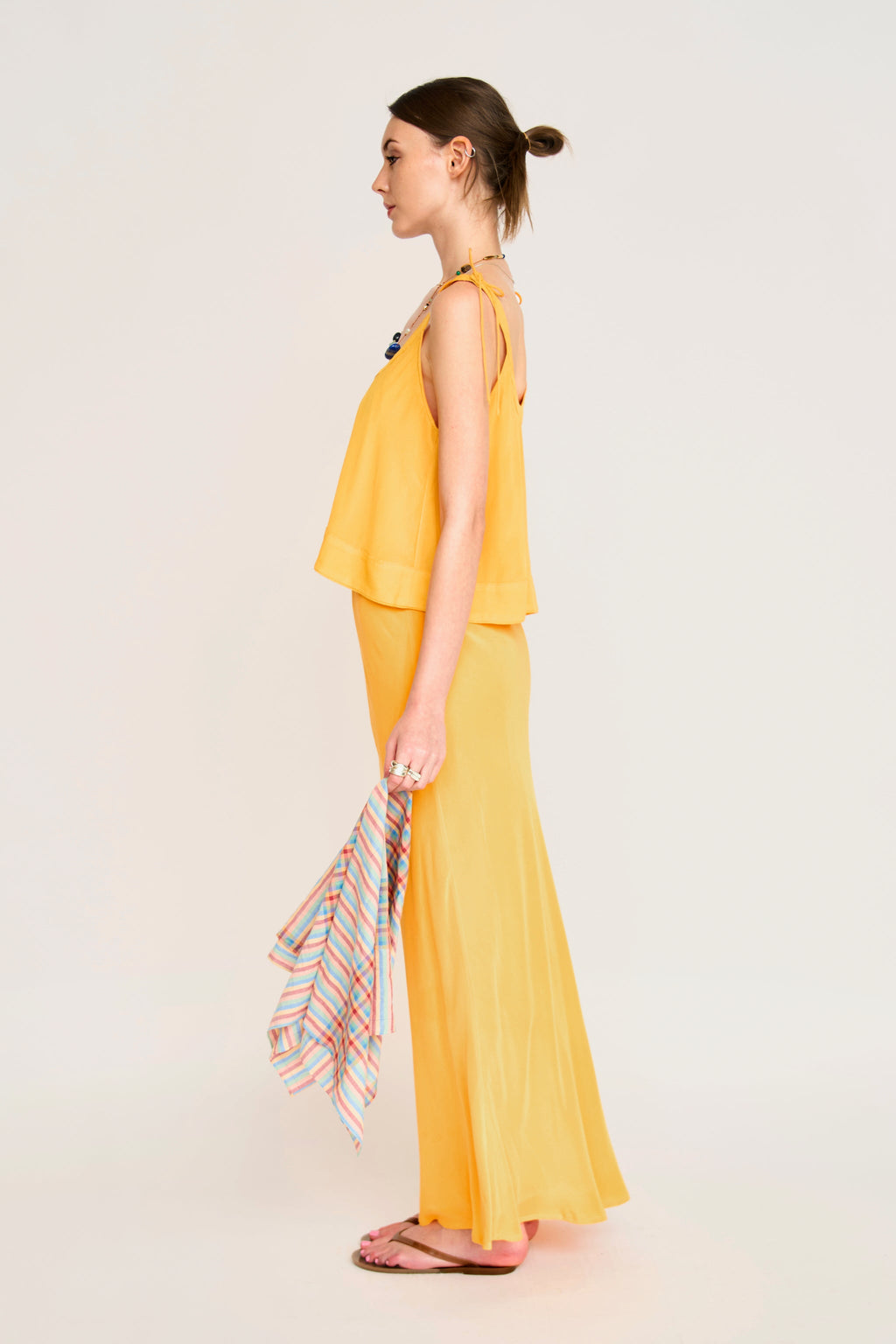 Siena Silk Tank in Marigold MIRTH