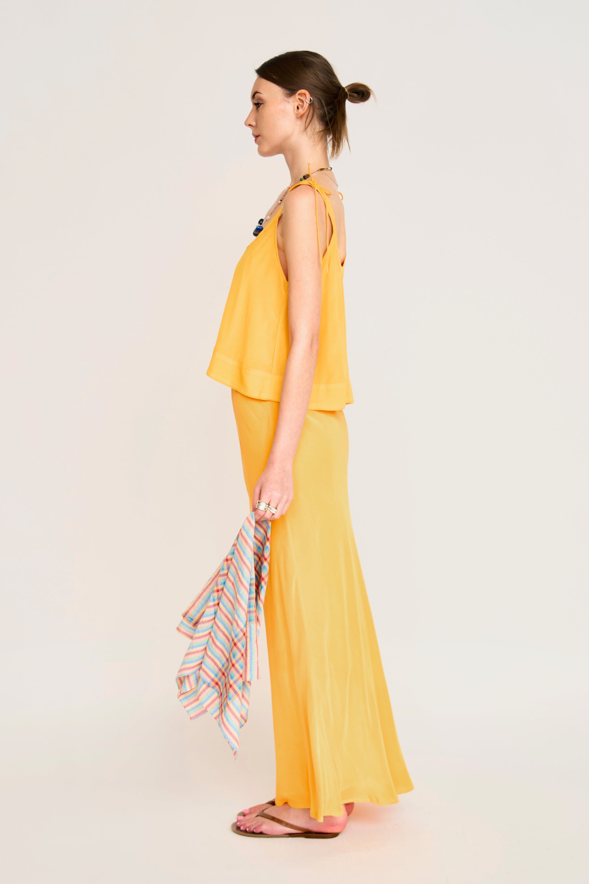Siena Silk Tank in Marigold MIRTH