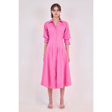 Simkhai Jazz Pintuck Midi Dress Berry