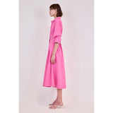 Simkhai Jazz Pintuck Midi Dress Berry