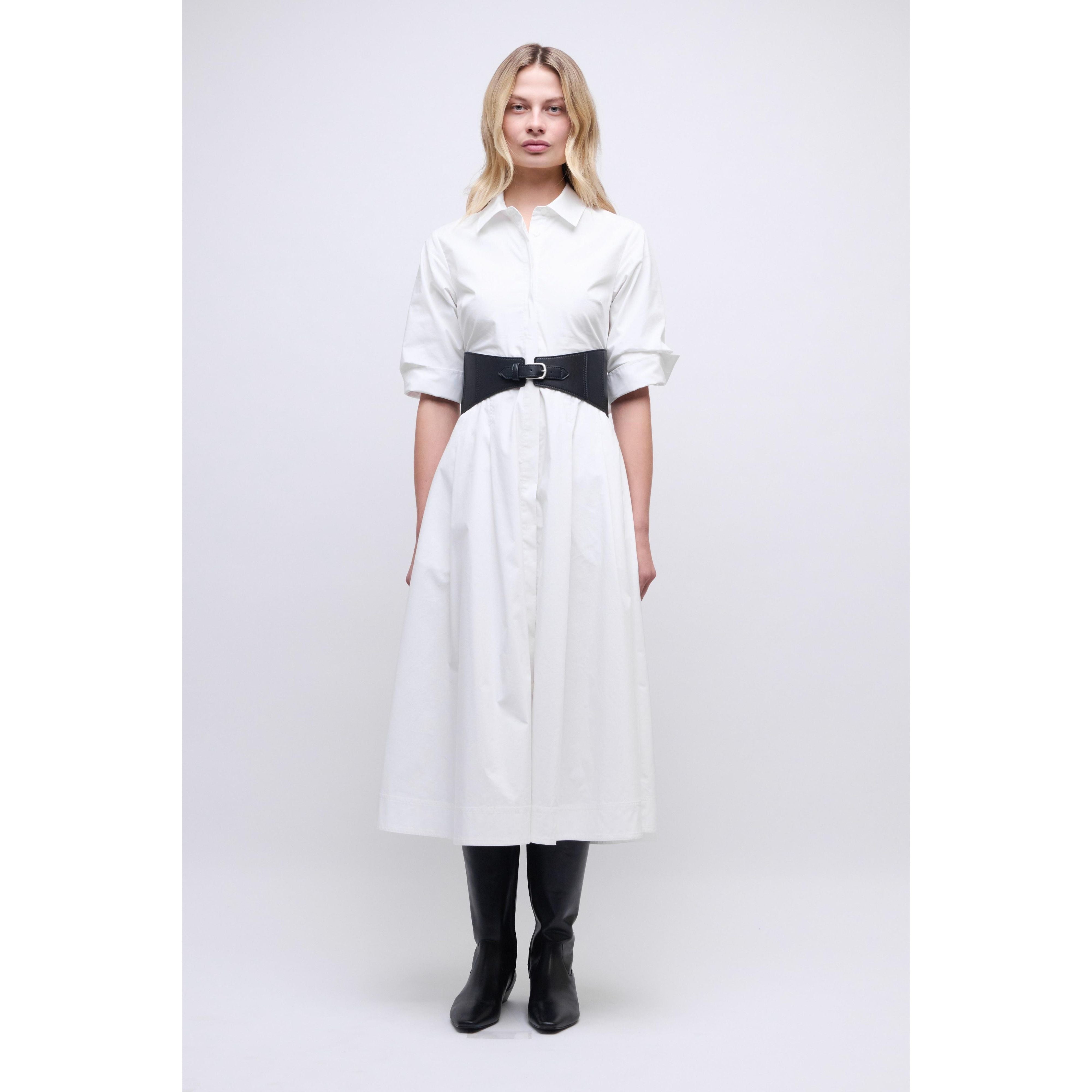 Lavender Simkhai Olson Belted Midi Dress