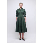 Light Gray Jazz Pintuck Midi Dress Cypress