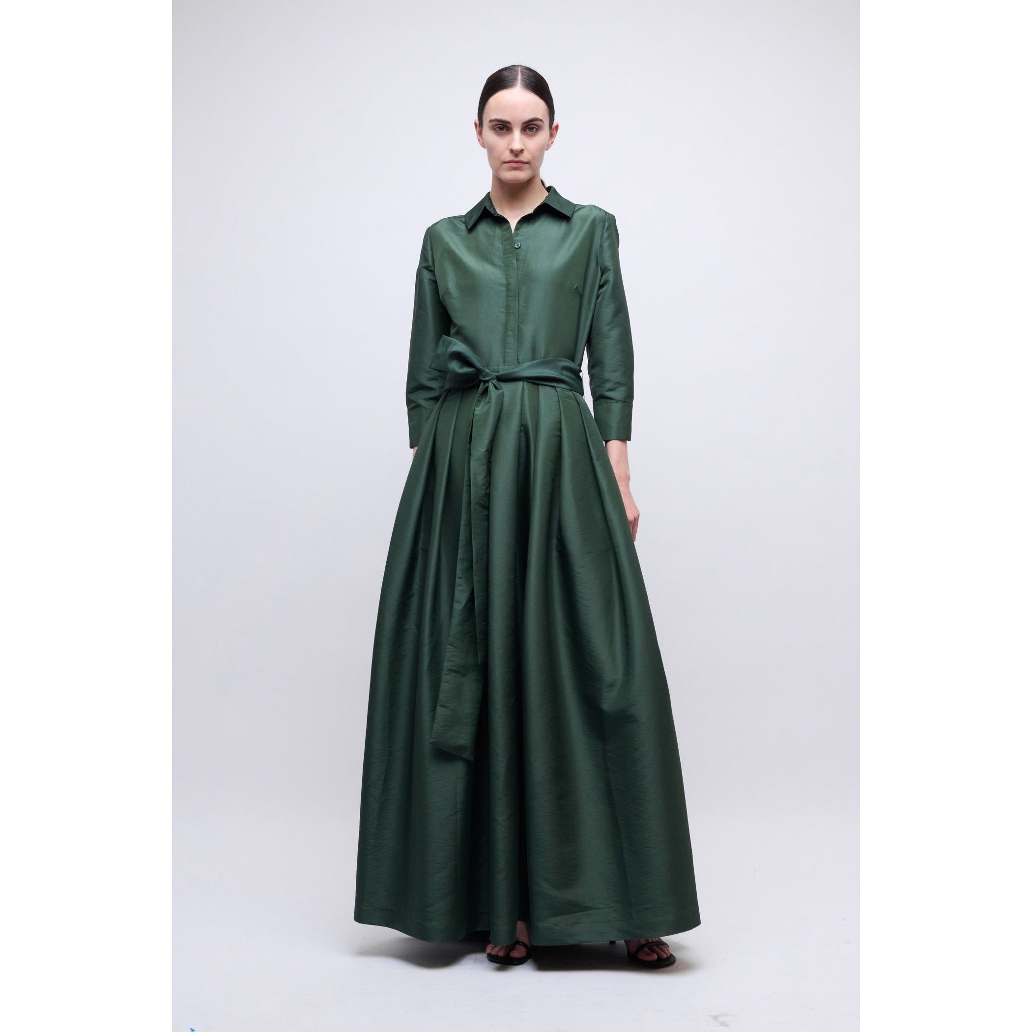 Dark Slate Gray Julip Belted Gown Cypress