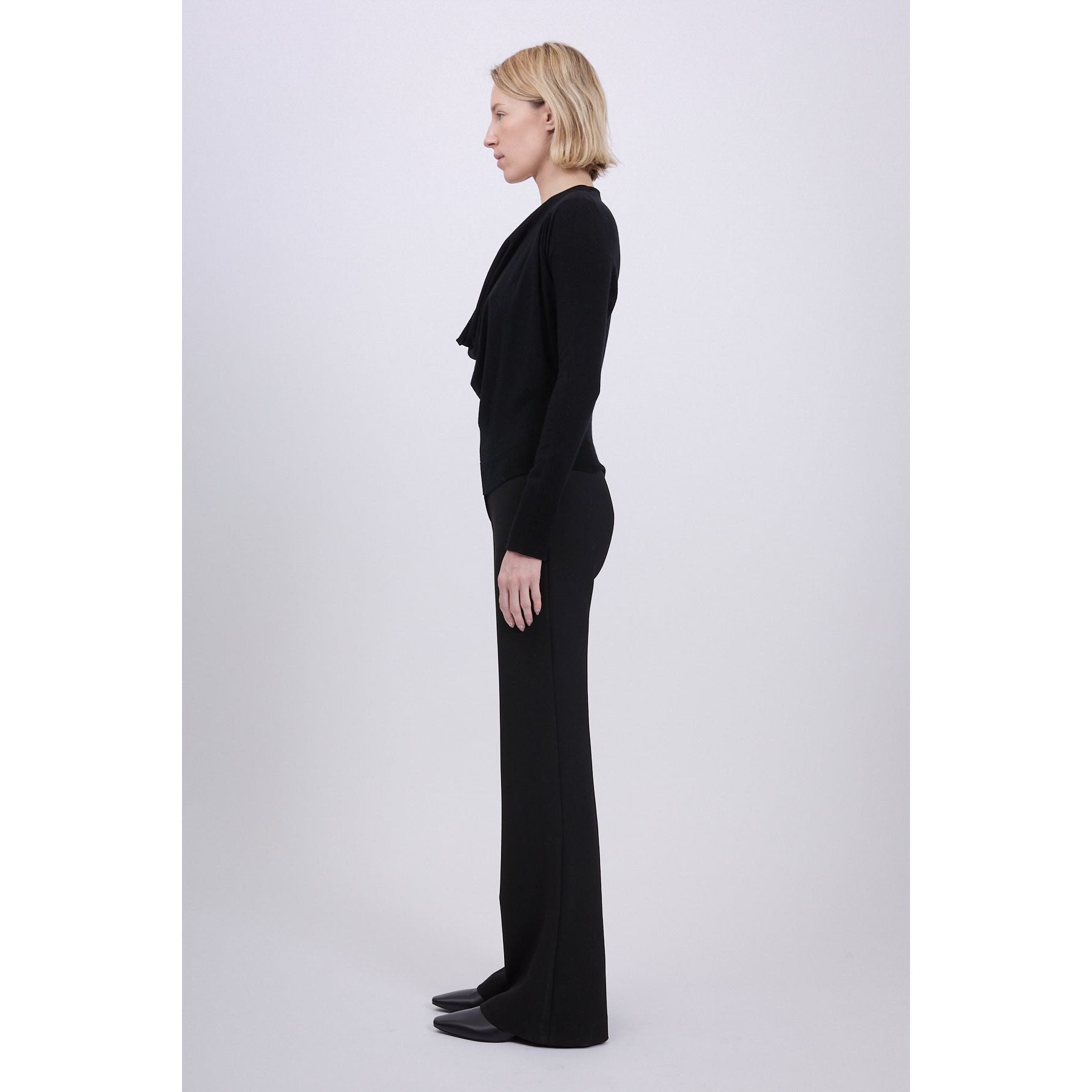 Light Gray Natia Cowl Neck Black