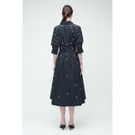 Jazz Embellised Pintuck Midi Dress Black Simkhai