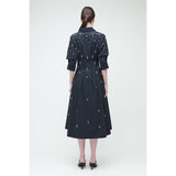 Jazz Embellised Pintuck Midi Dress Black Simkhai