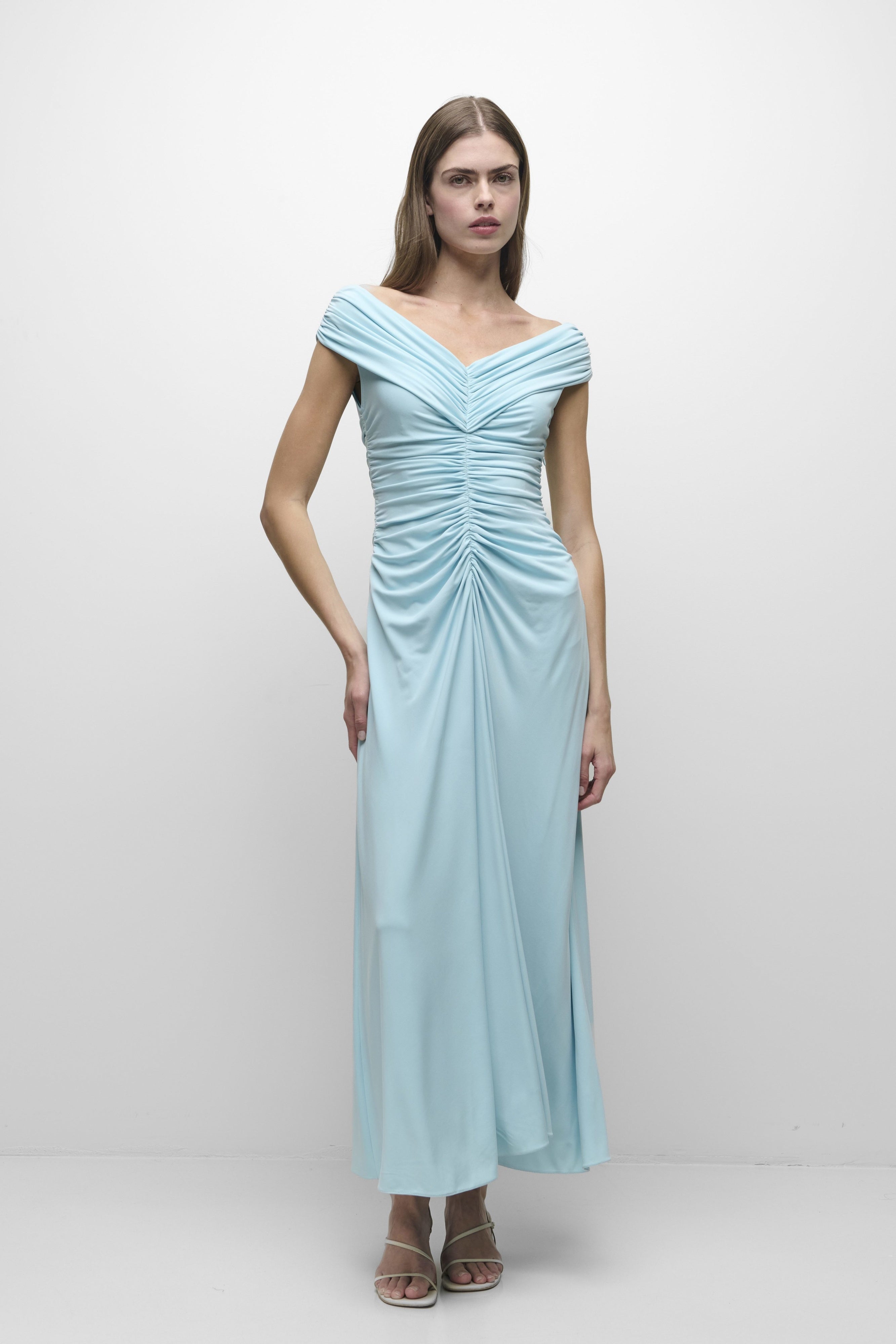 SHEYDA DRAPED JERSEY MIDI DRESS Simkhai
