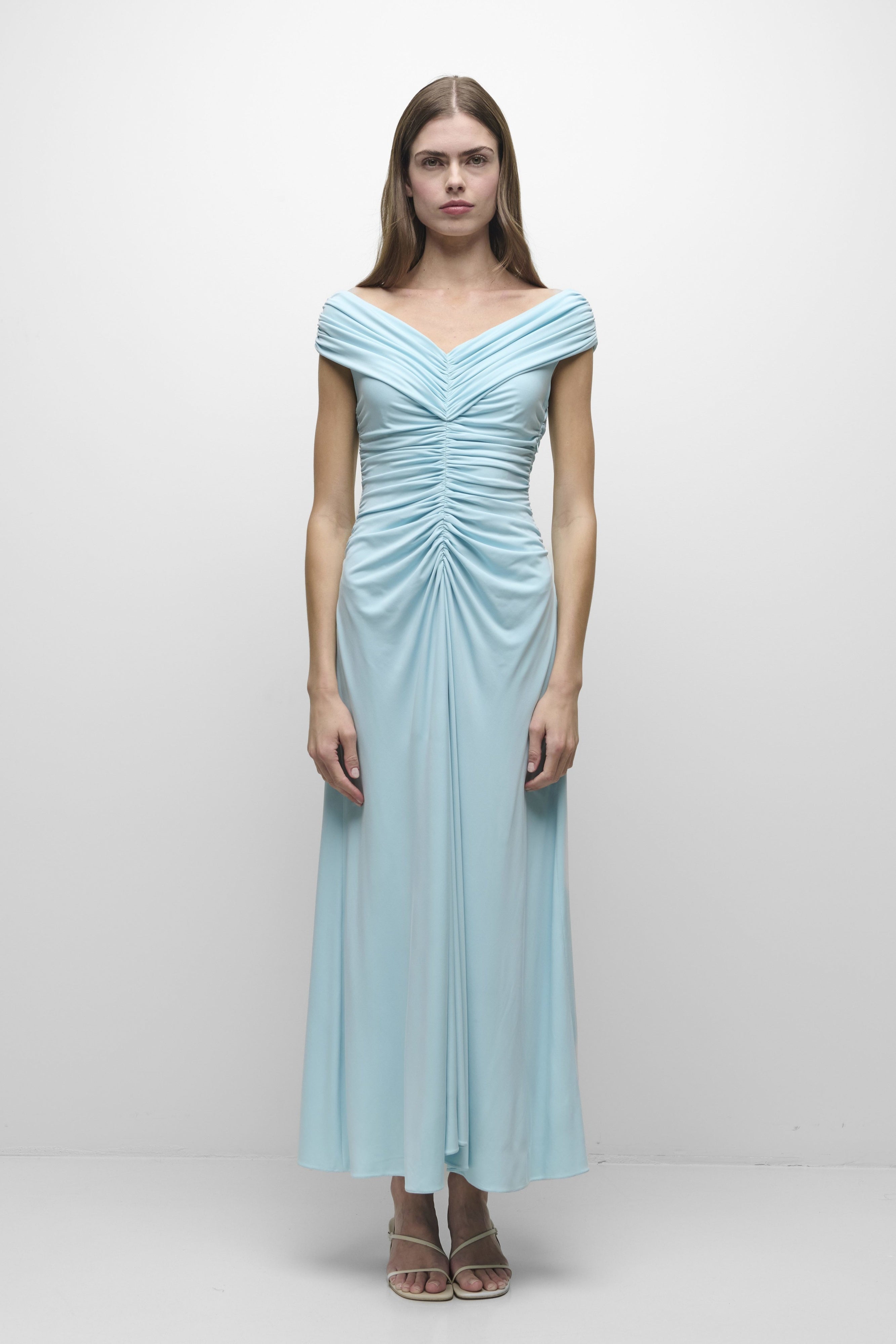 SHEYDA DRAPED JERSEY MIDI DRESS Simkhai