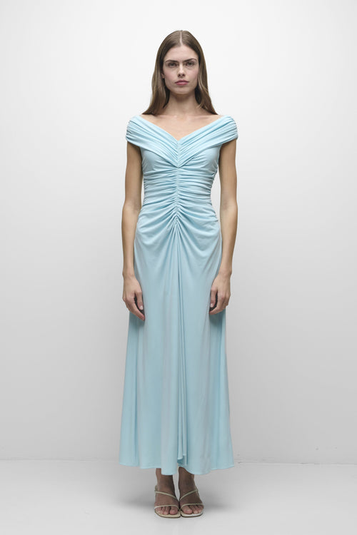 SHEYDA DRAPED JERSEY MIDI DRESS Simkhai