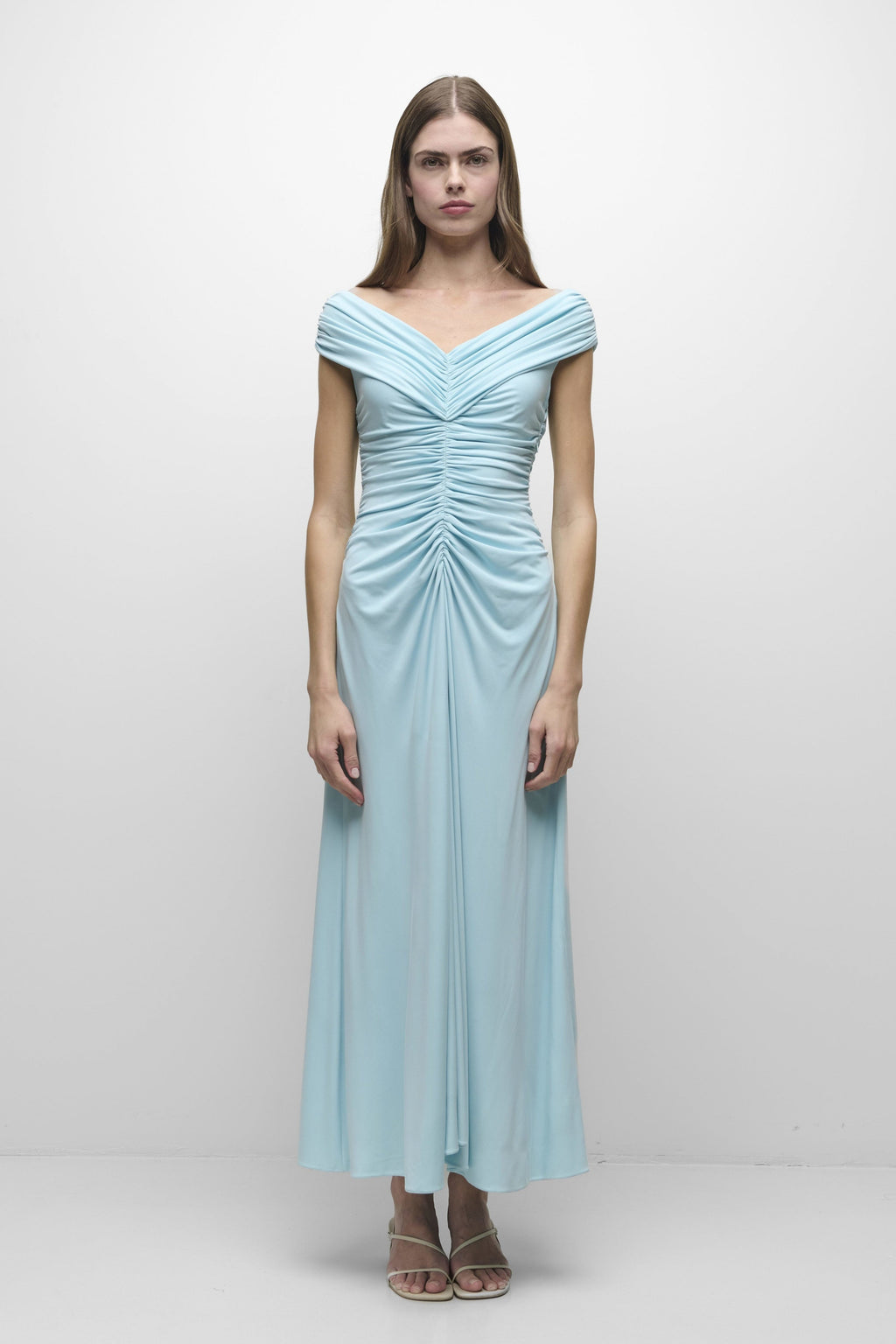 SHEYDA DRAPED JERSEY MIDI DRESS Simkhai