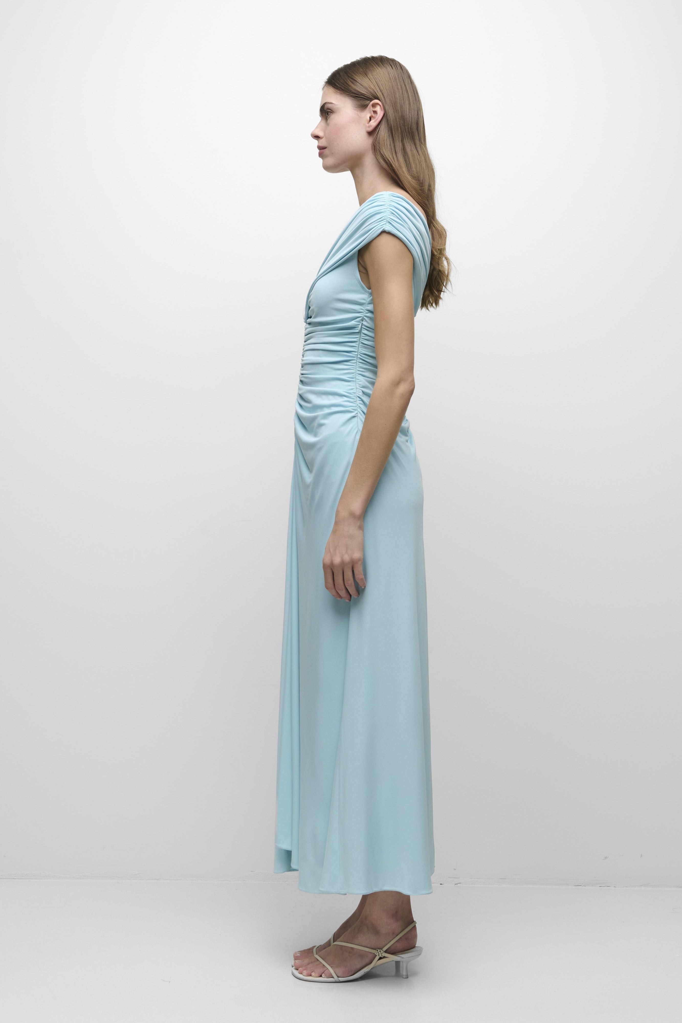 SHEYDA DRAPED JERSEY MIDI DRESS Simkhai