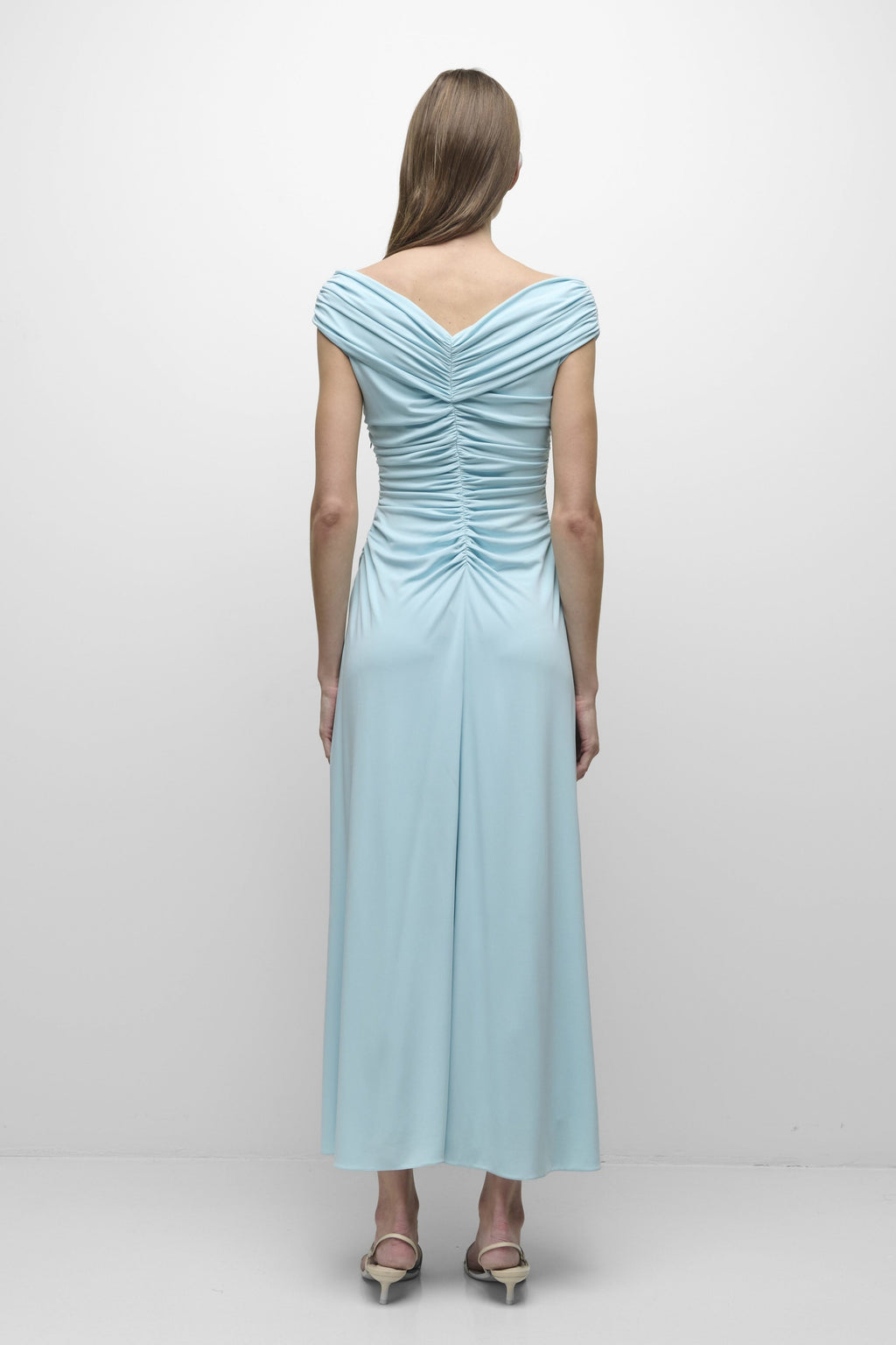 SHEYDA DRAPED JERSEY MIDI DRESS Simkhai