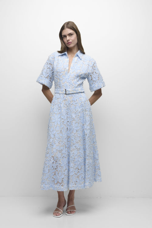 DEANNA S/S BELTED MIDI DRESS Simkhai