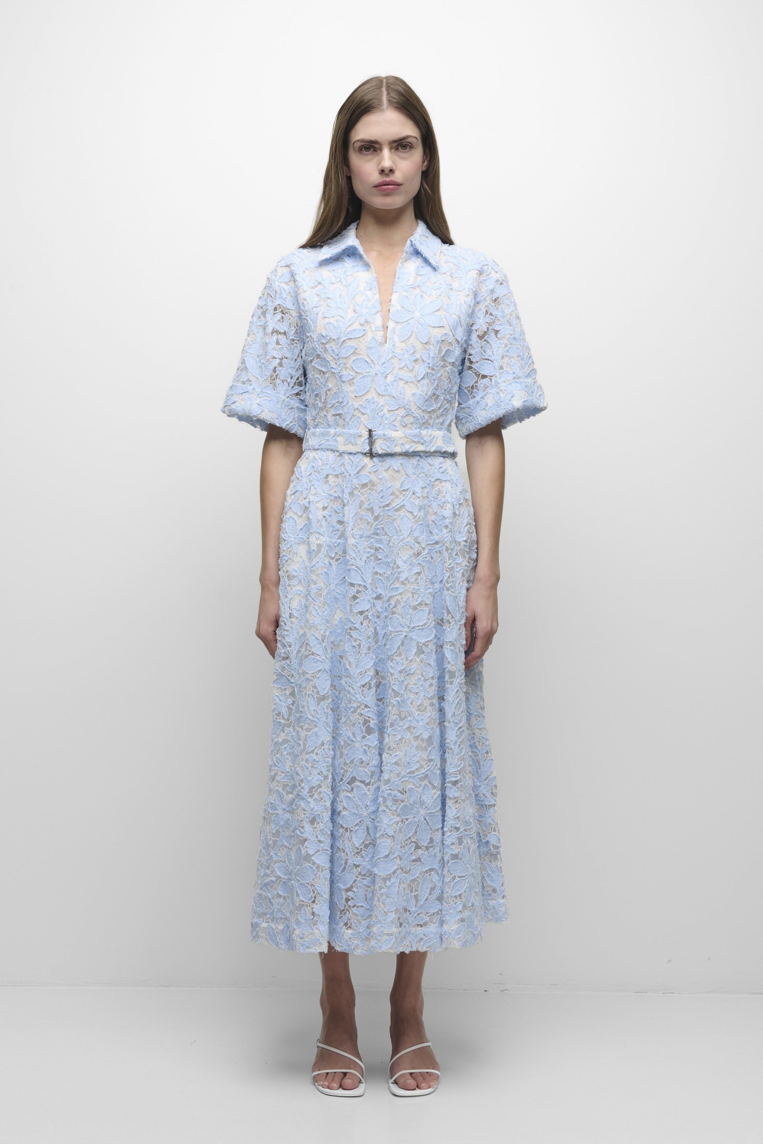 DEANNA S/S BELTED MIDI DRESS Simkhai