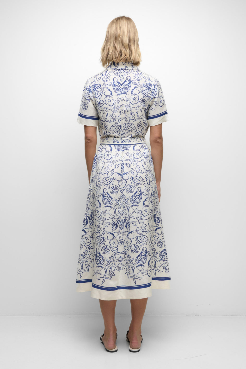 Audria Belted Linen Midi Dress Simkhai