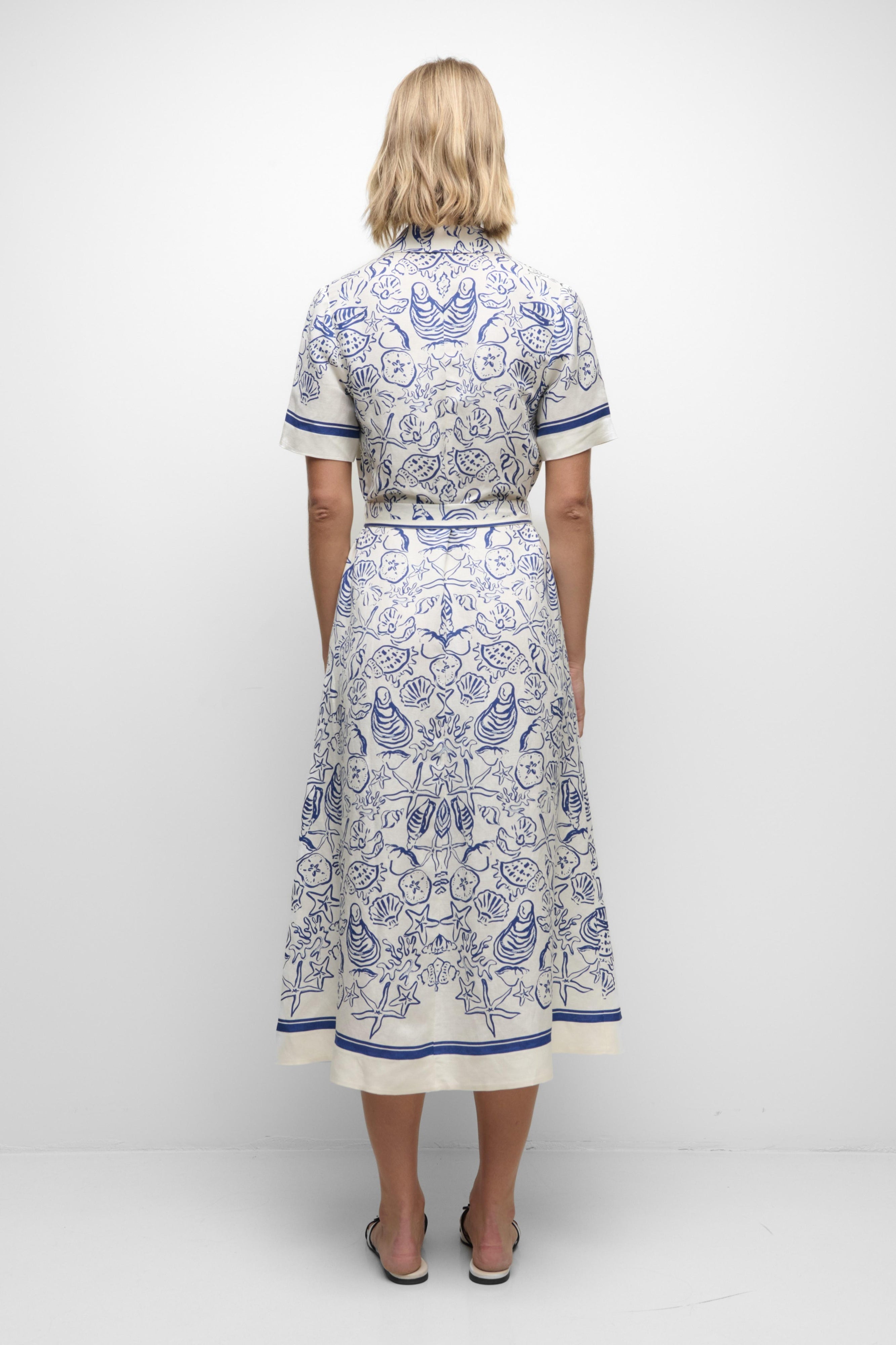 Audria Belted Linen Midi Dress Simkhai