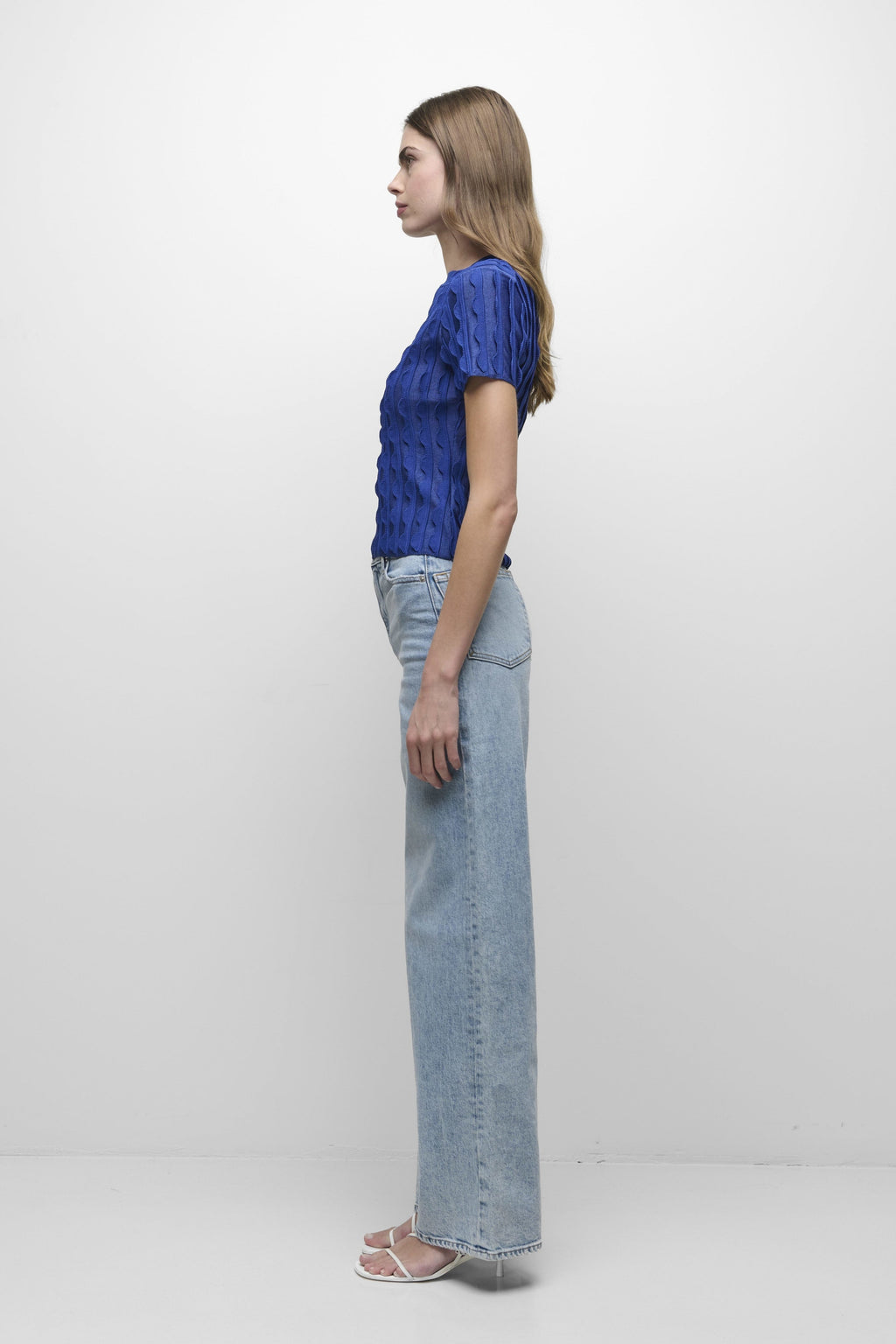 MALLORIE SCALLOPED KNIT POLO Simkhai
