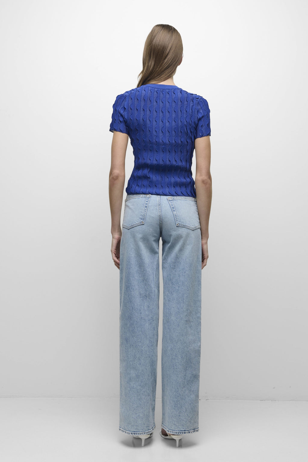 MALLORIE SCALLOPED KNIT POLO Simkhai