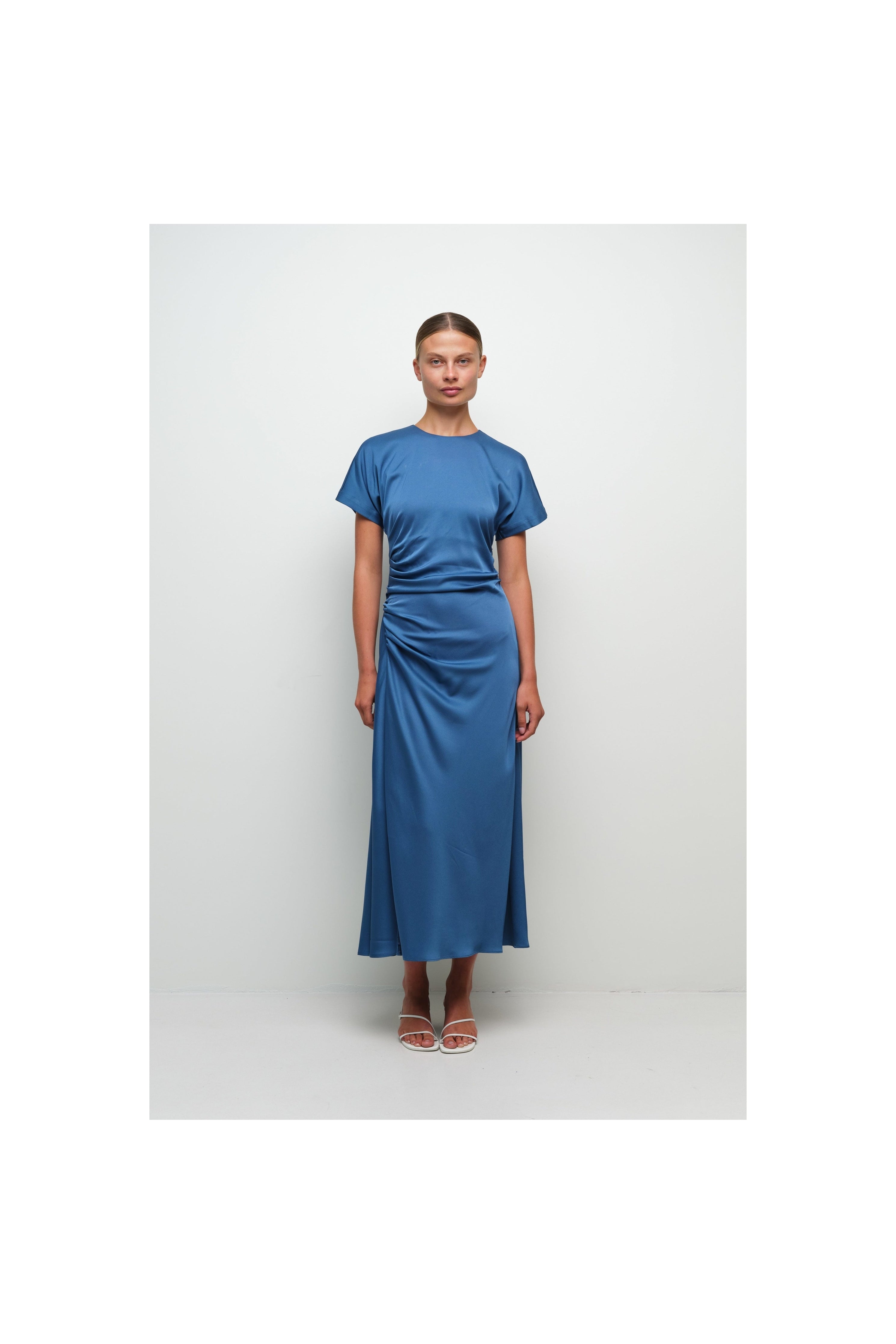 MARABELLA S/S DRAPED MIDI DRESS Simkhai