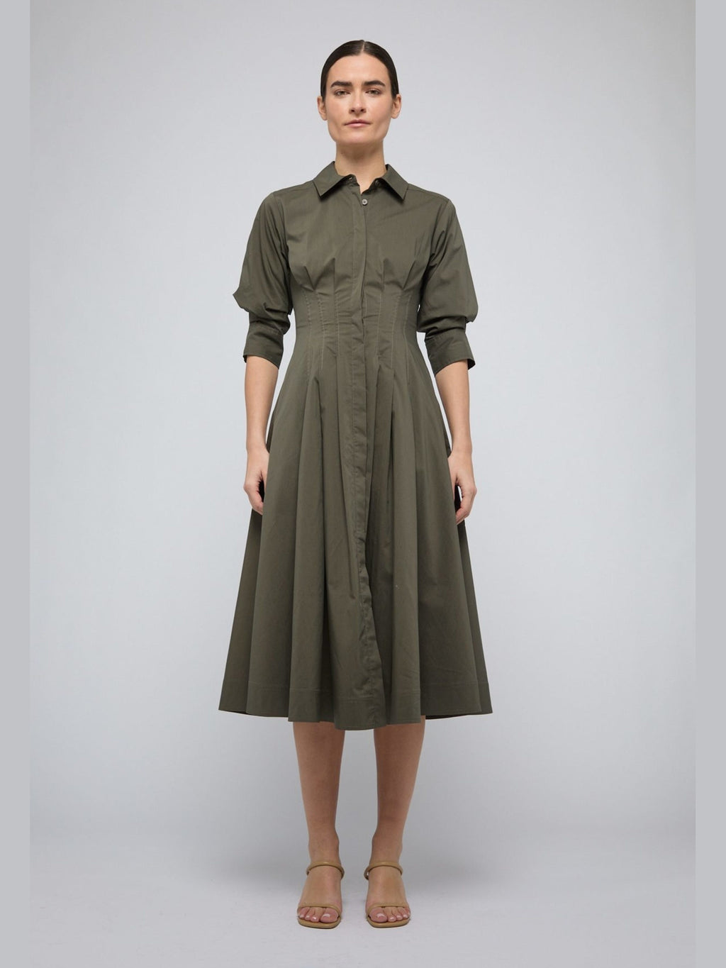 Jazz Pintuck Midi Dress Simkhai