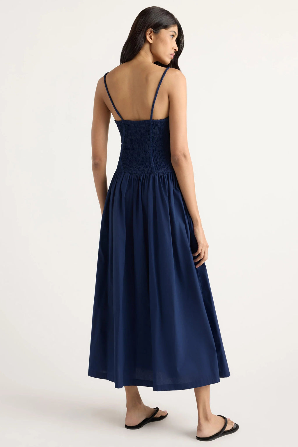 Venus Smocked Organic Cotton Midi Dress Modern Citizen