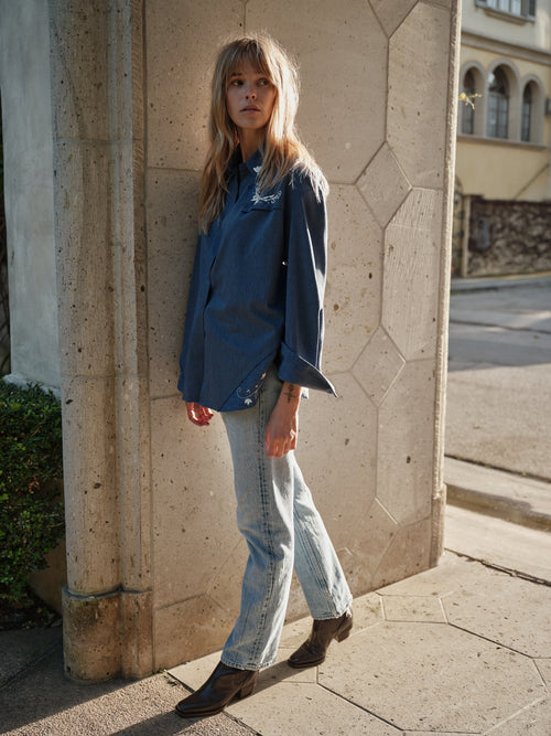 The NEW WEST Shirt, Embroidered Chambray | FALL'26 (2) CISSA