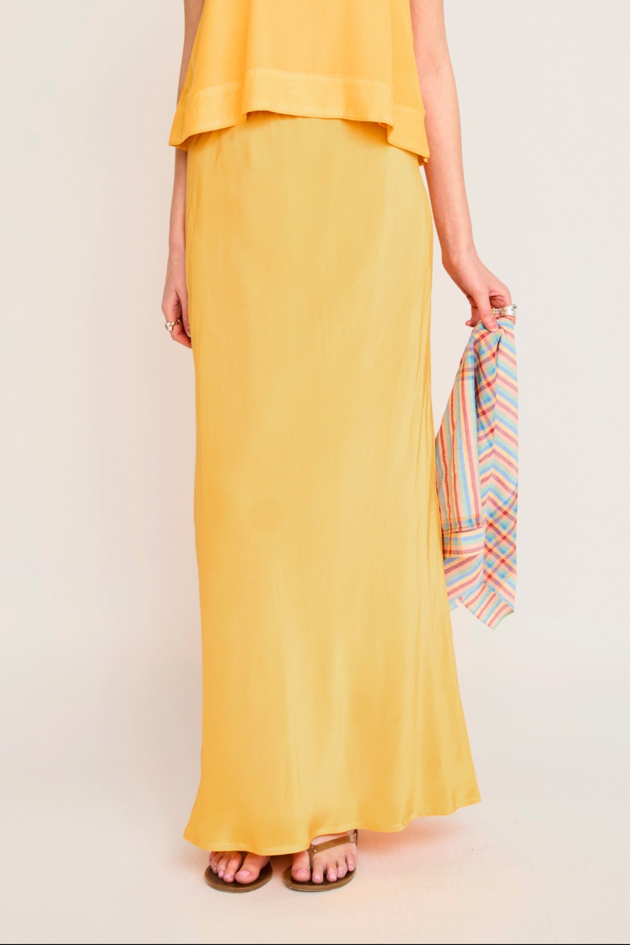 Santander Silk Skirt in Marigold MIRTH