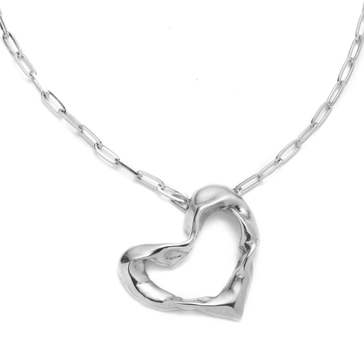 Molton Heart Necklace Silver Sterling King