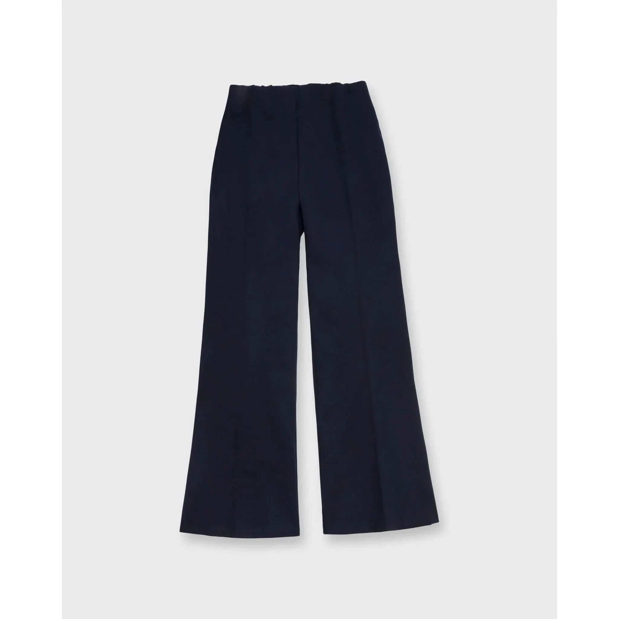 Ann Mashburn Faye Flare Cropped Navy Ponte Knit - Primm's